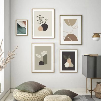 Modern Lifestyle Abstract Nature Gallery Wall Art Natural Hues Pictures For Living Room Decor