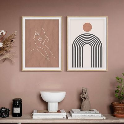 Modern Mid Century Bohemian Gallery Wall Art Minimalist Pictures For Living Room Decor