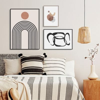 Modern Mid Century Bohemian Gallery Wall Art Minimalist Pictures For Living Room Decor