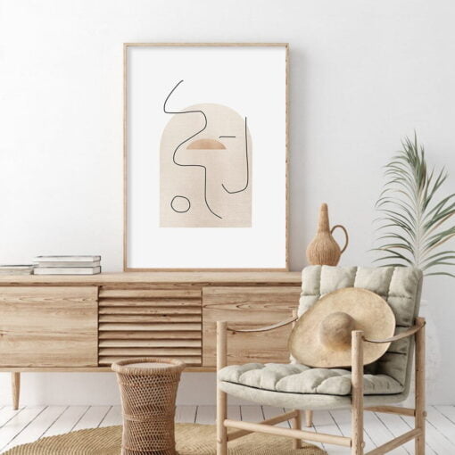 Modern Mid Century Bohemian Gallery Wall Art Minimalist Pictures For Living Room Decor