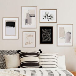 Modern Neutral Colors Minimalist Abstract Gallery Wall Art Pictures For Bedroom Living Room Decor