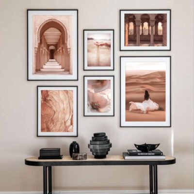 Moroccan Desert Rose Bohemian Gallery Wall Art Pictures For Modern Living Room Decor