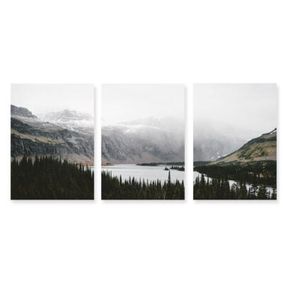 Northern Wilderness Wall Art Mountain Lake Landscape Pictures For Home Office (Set of 3)