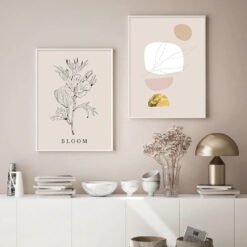 Pink Beige Warm Taupe Minimalist Gallery Wall Art Lifestyle Pictures For Living Room Decor