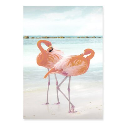 Pink Flamingo Venice Beach Travel Dream Gallery Wall Art Pictures For Modern Living Room