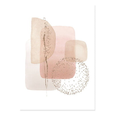 Pink Pastel Beige Abstract Nordic Wall Art Pictures For Modern Living Room Decor Set of 3