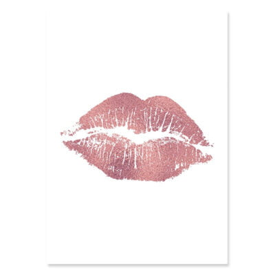 Rose Pink Lips Makeup Lashes Fashion Wall Art Pictures For Girl's Bedroom Salon Decor