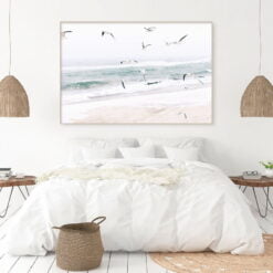 Seagull Seascape Wall Art Coastal Landscape Picture For Living Room Modern Home Decor