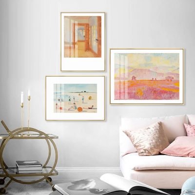 Summer Scenes Beach House Wall Art Sunny Pictures For Living Room Holiday Home Decor