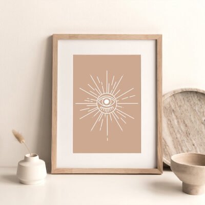 Sun And Moon Modern Abstract Minimalist Wall Art Pictures For Bedroom Living Room Decor