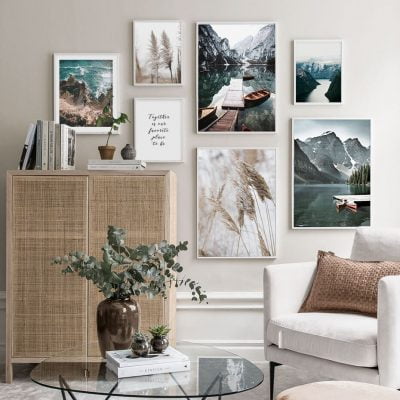 Tranquil Mountain Lake Landscape Wall Art Modern Pictures Of Calm For Home Office Decor