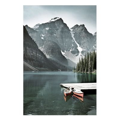 Tranquil Mountain Lake Landscape Wall Art Modern Pictures Of Calm For Home Office Decor