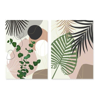 Tropical Bohemian Summer Wall Art Neutral Colors Modern Botanical Pictures For Living Room