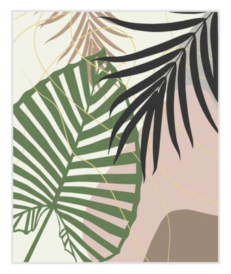 Tropical Bohemian Summer Wall Art Neutral Colors Modern Botanical Pictures For Living Room