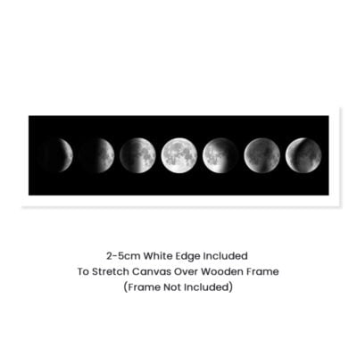 Wide Format Black Golden Moon Phases Wall Art Bedroom Pictures For Above The Bed