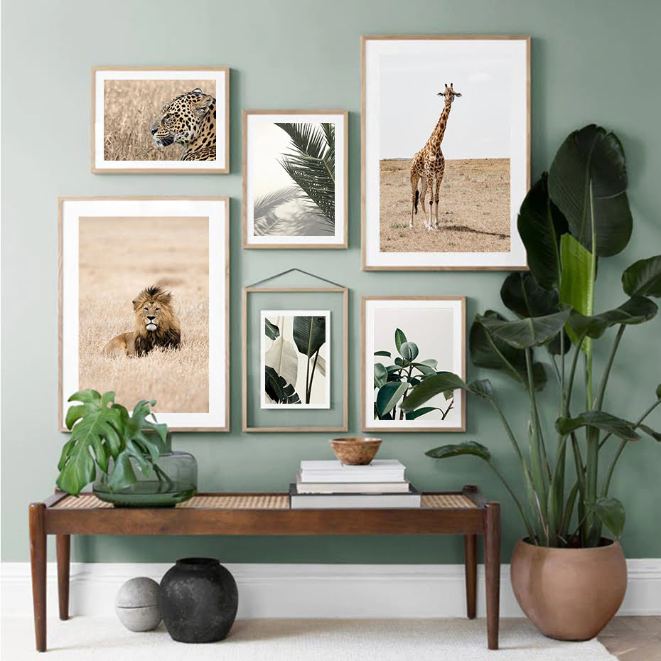 Wild Animals Of Africa Wall Art Nature Botanical Pictures For Living Room Dining Room Decor