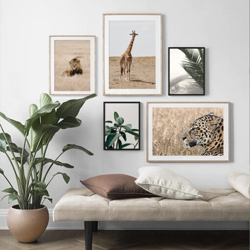 Wild Animals Of Africa Wall Art Nature Botanical Pictures For Living Room Dining Room Decor