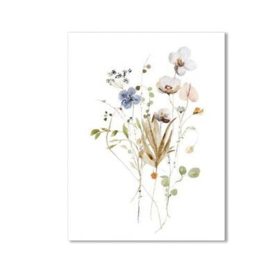 Wild Meadow Flowers Watercolor Botanical Pictures For Living Room Bedroom Wall Art Decor