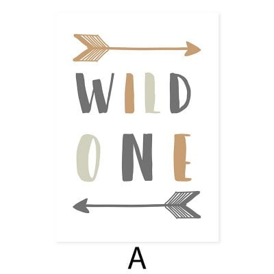 Wild One Trees Mountains Adventure Wall Art Trendy Nursery Decor For Kid's Room Decor