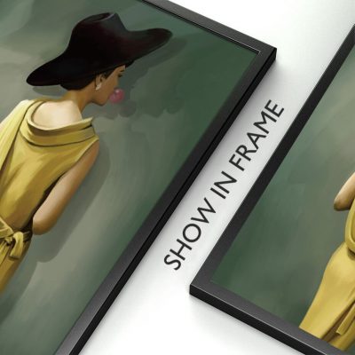 Yellow Dress Fashion Portrait Wall Art Pictures For Living Room Bedroom Art Decor