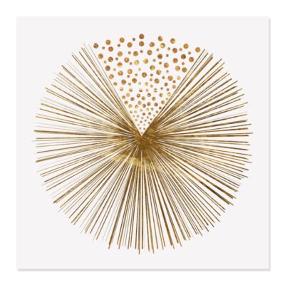 Modern Abstract Golden Geometric Line Art Wall Art Square Format Pictures For Home Office