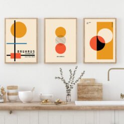 Contemporary Vintage Abstract Bauhaus Exhibition Wall Art Posters Pictures For Home Office