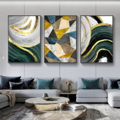 Abstract Marble Geode Geometrical Art Deco Fine Art Canvas Prints For Home Office Hotel Decor