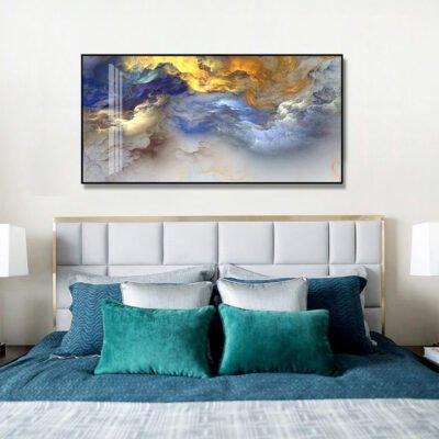 Alien Clouds Colorful Abstract Wall Art Fine Art Canvas Prints For Bedroom Living Room Decor