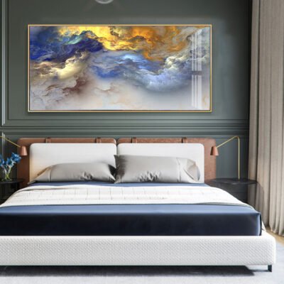 Alien Clouds Colorful Abstract Wall Art Fine Art Canvas Prints For Bedroom Living Room Decor