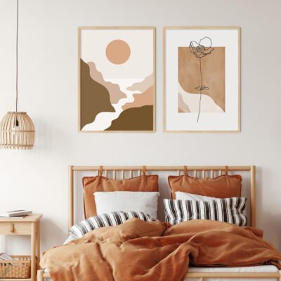 Bohemian Woman Line Art Gallery Wall Art Modern Abstract Pictures For Bedroom Wall Decor