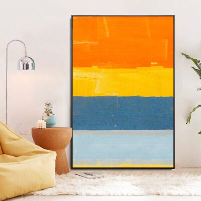 Bold Abstract Color Block Wall Art Fine Art Canvas Prints Summer Colors Pictures For Living Room