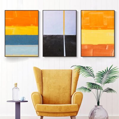 Bold Abstract Color Block Wall Art Fine Art Canvas Prints Summer Colors Pictures For Living Room