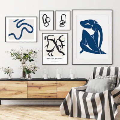 Contemporary Vintage Minimalist Abstract Gallery Wall Art Pictures For Home Office Decor