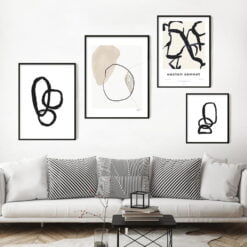 Contemporary Vintage Minimalist Abstract Gallery Wall Art Pictures For Home Office Decor