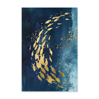 Lucky Golden Fish In The Blue Sea Auspicious Pictures For Luxury Living Room Decor