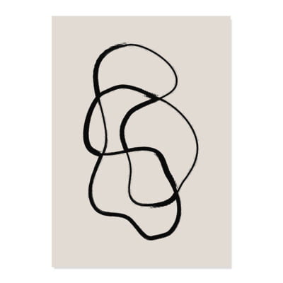 Minimalist Abstract Formations Beige & Black Gallery Wall Art Pictures For Living Room Decor