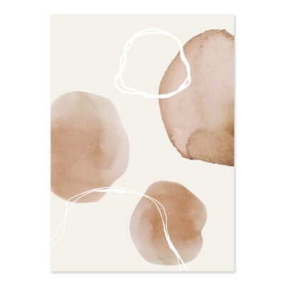 Minimalist Bohemian Floral Abstract Wall Decor Neutral Beige Pictures For Living Room