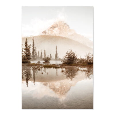 Misty Mountain Floral Scenery Minimalist Lifestyle Gallery Wall Pictures For Living Room