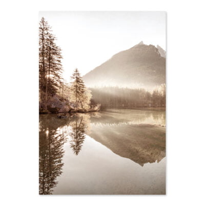 Misty Mountain Floral Scenery Minimalist Lifestyle Gallery Wall Pictures For Living Room