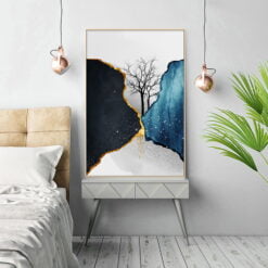 Modern Abstract Black Gray Blue Nordic Geomorphic Wall Art Pictures For Living Room