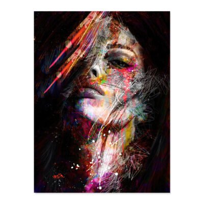 Modern Abstract Color Splash Portrait Wall Art Fine Art Canvas Prints For Living Room