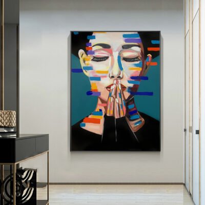 Modern Abstract Color Splash Portrait Wall Art Fine Art Canvas Prints For Living Room