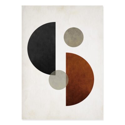 Modern Abstract Earthy Color Geometric Minimalist Gallery Wall Art Pictures For Living Room