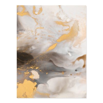 Modern Abstract Grey Beige Golden Marble Effect Wall Art Fine Art Canvas Prints