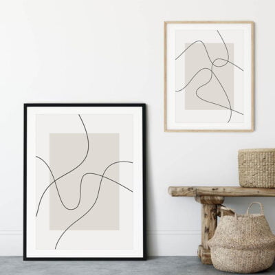 Modern Abstract Landscape Wall Art Neutral Colors Pictures For Minimalist Living Room Decor