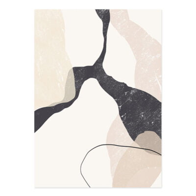 Modern Beige Abstract Neutral Colors Geomorphic Wall Art Pictures For Living Room