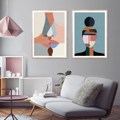 Modern Colorful Abstract Portrait Wall Art Pictures For Living Room Home Office Decor