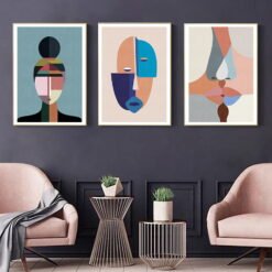 Modern Colorful Abstract Portrait Wall Art Pictures For Living Room Home Office Decor