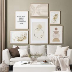 Modern Minimalist Bohemian Abstract Gallery Wall Art Neutral Colors Living Room Decor