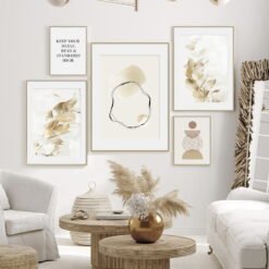 Modern Minimalist Bohemian Abstract Gallery Wall Art Neutral Colors Living Room Decor